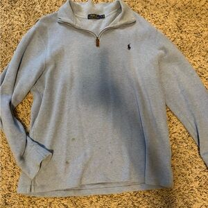 Ralph Lauren Men's Light Gray Zip-Up Sweater